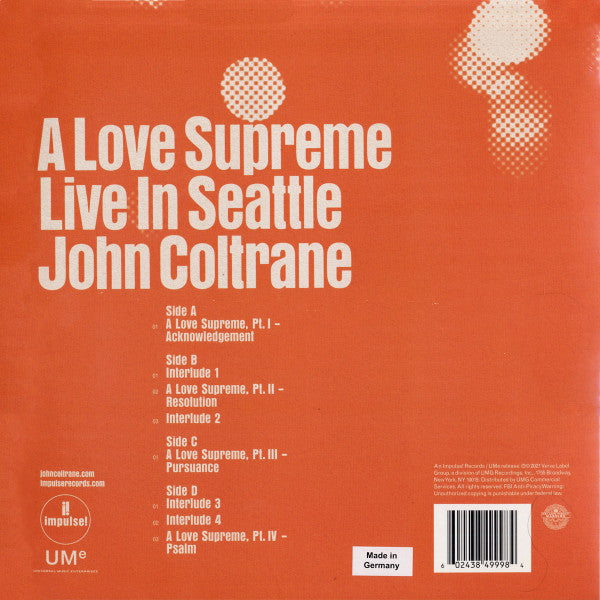 A Love Supreme: Live In Seattle *DINGED* (2xVINYL) | Mint (M) Excellent+ (EX+) Get Cheap Vinyl