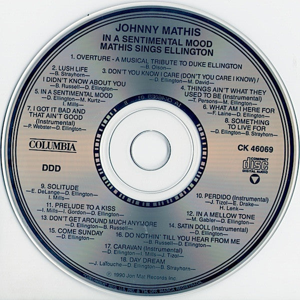 In A Sentimental Mood: Mathis Sings Ellington (CD) | Excellent (EX) Excellent+ (EX+) Get Cheap Vinyl