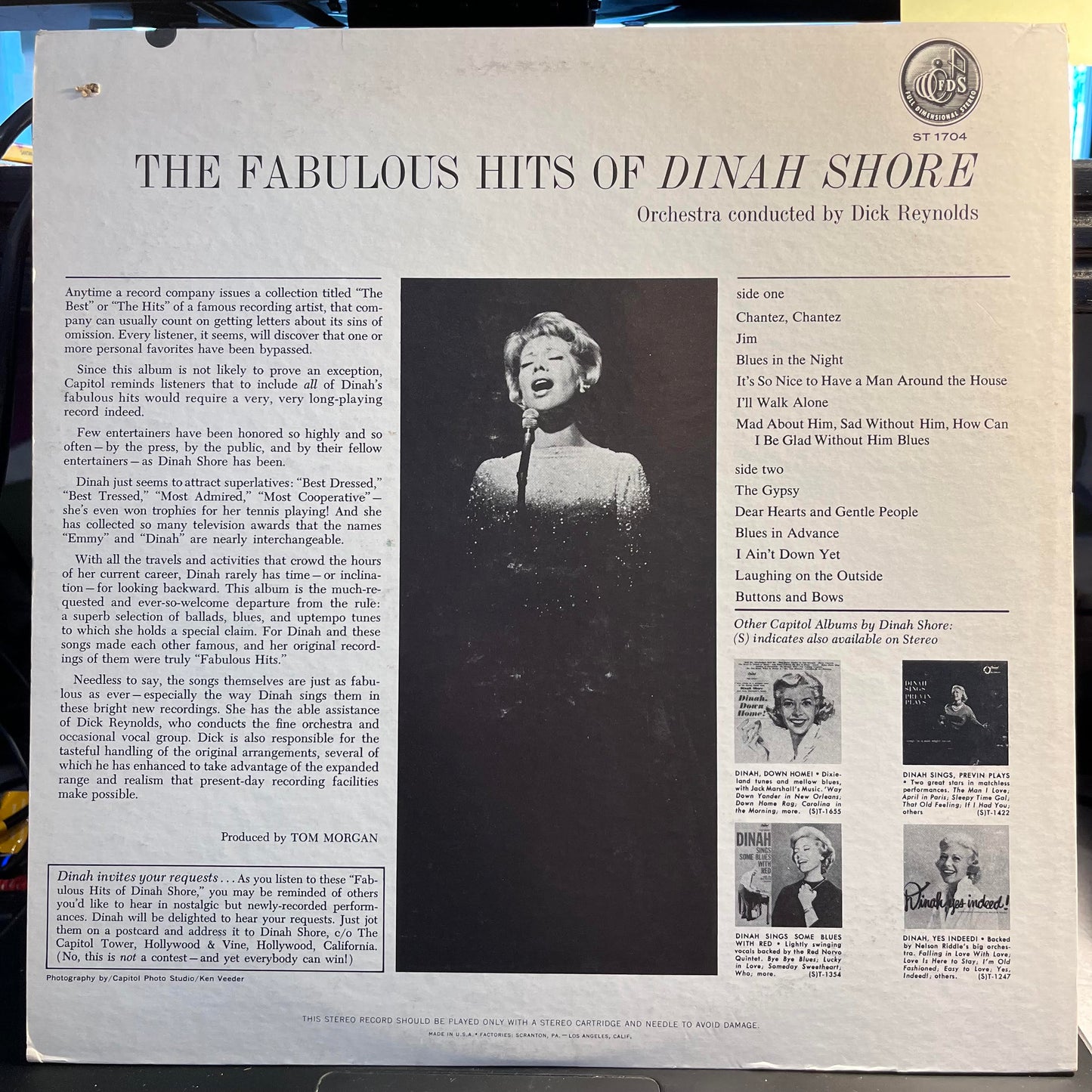 The Fabulous Hits Of Dinah Shore | Excellent (EX) Near Mint (NM) Get Cheap Vinyl