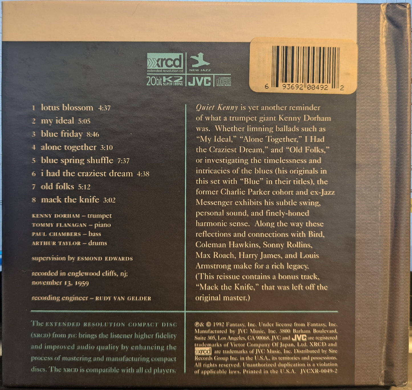 Quiet Kenny (CD) | Excellent+ (EX+) Near Mint (NM or M-) Get Cheap Vinyl