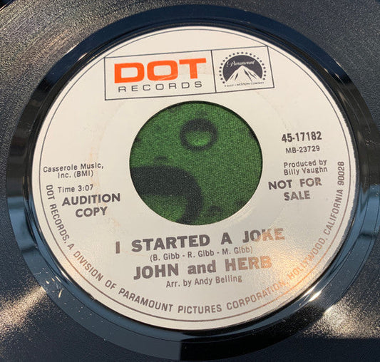 I Started A Joke / Pain Of Remembering (7" VINYL) | Excellent+ (EX+) Generic Get Cheap Vinyl