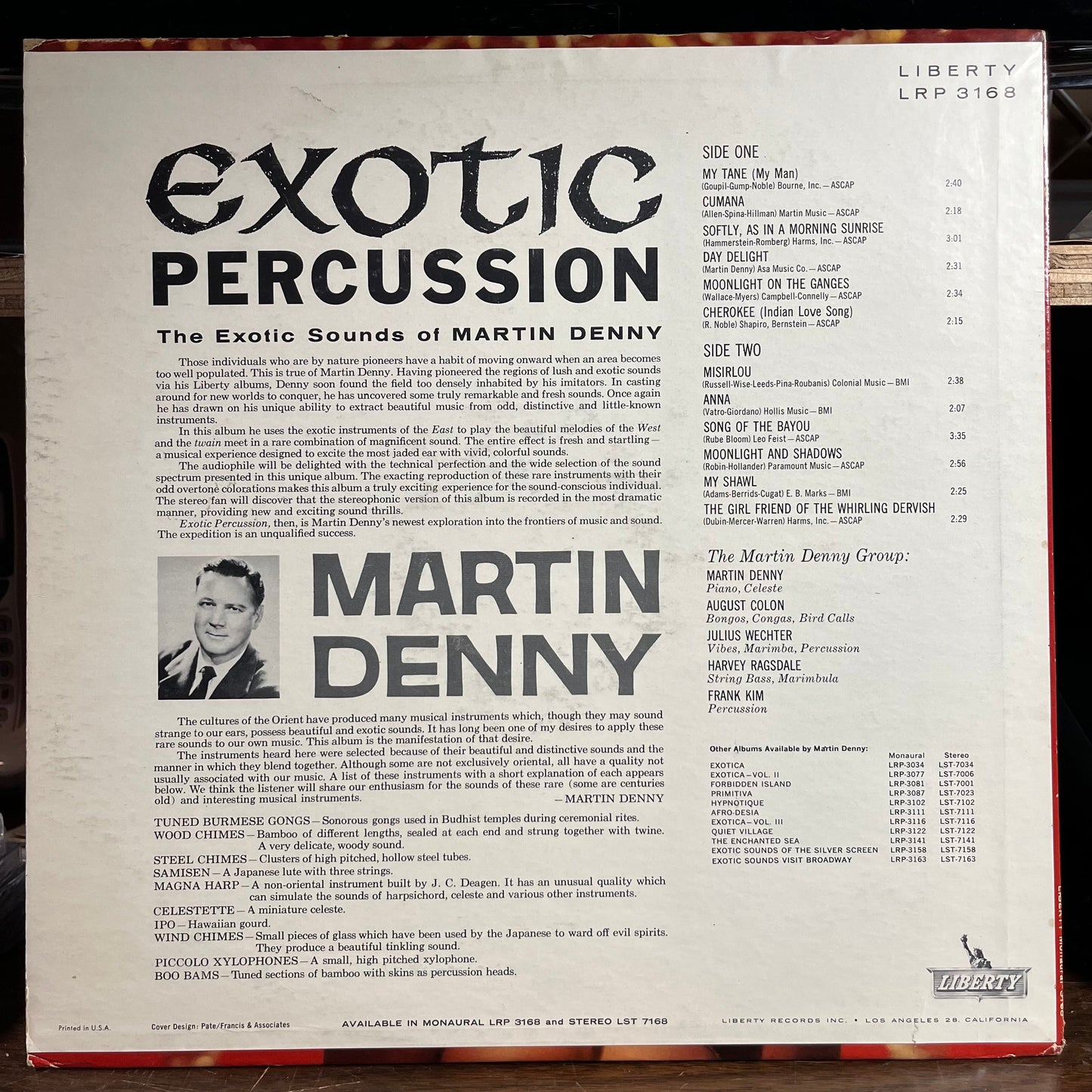 Exotic Percussion - The Exotic Sounds Of Martin Denny (VINYL) | Near Mint- (NM-) Excellent (EX) Get Cheap Vinyl