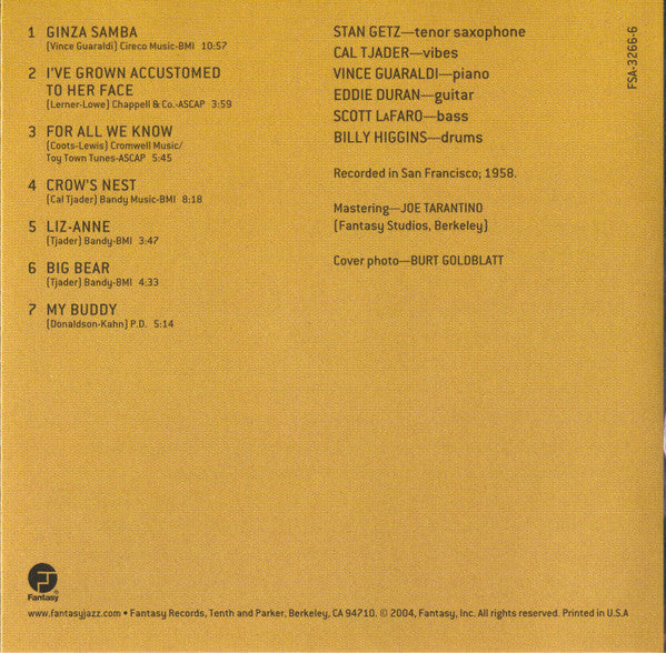 Stan Getz/Cal Tjader Sextet (SACD) | Near Mint (NM or M-) Near Mint (NM or M-) Get Cheap Vinyl