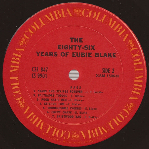 The Eighty-Six Years Of Eubie Blake | Near Mint (NM) Very Good Plus (VG+) Get Cheap Vinyl