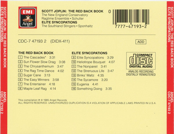 The Red Back Book · Elite Syncopations (CD) | Near Mint (NM) Near Mint (NM) Get Cheap Vinyl