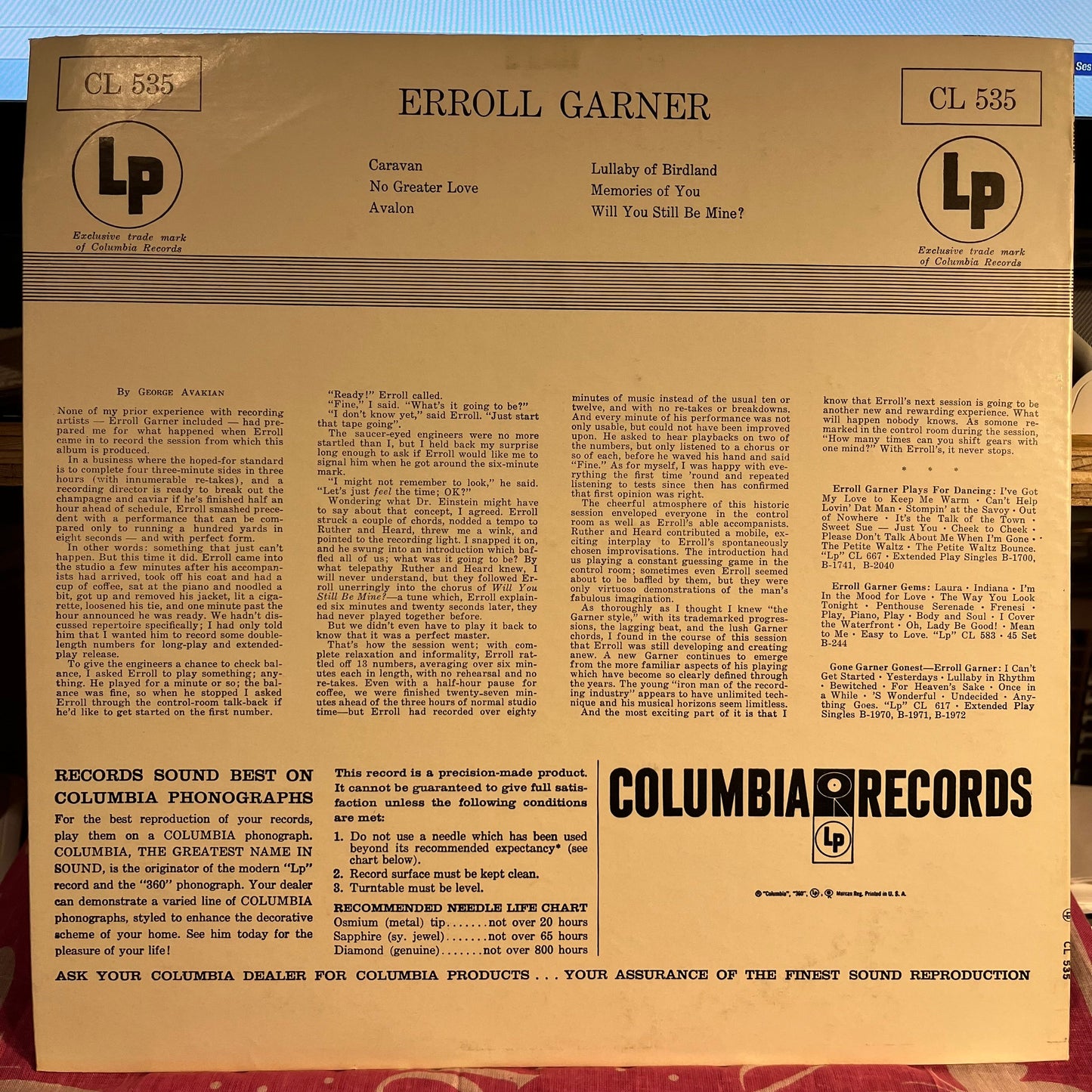 Erroll Garner | Near Mint (NM) Excellent (EX) Get Cheap Vinyl
