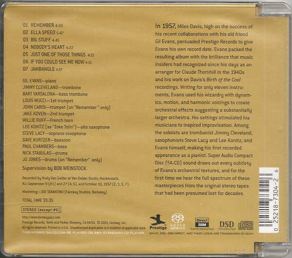 Gil Evans & Ten (SACD) | Near Mint (NM or M-) Near Mint (NM or M-) Get Cheap Vinyl
