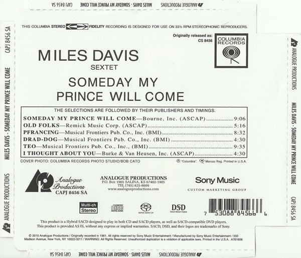 Someday My Prince Will Come (SACD) | Near Mint (NM or M-) Near Mint (NM or M-) Get Cheap Vinyl