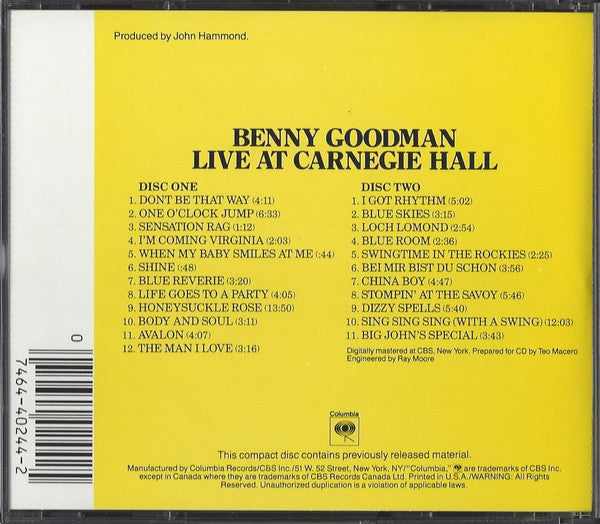 Live At Carnegie Hall (2xCD) | Near Mint (NM) Near Mint (NM) Get Cheap Vinyl
