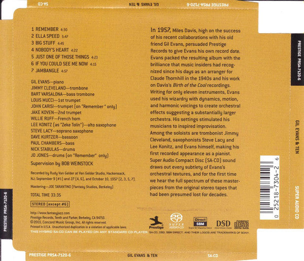 Gil Evans & Ten (SACD) | Near Mint (NM or M-) Near Mint (NM or M-) Get Cheap Vinyl