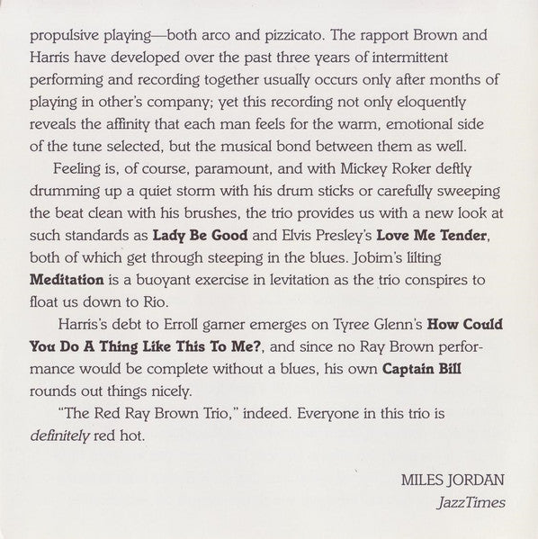 The Red Hot Ray Brown Trio (SACD) | Near Mint (NM or M-) Near Mint (NM or M-) Get Cheap Vinyl