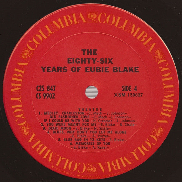 The Eighty-Six Years Of Eubie Blake | Near Mint (NM) Very Good Plus (VG+) Get Cheap Vinyl