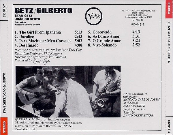 Getz / Gilberto (CD) | Excellent+ (EX+) Near Mint (NM) Get Cheap Vinyl