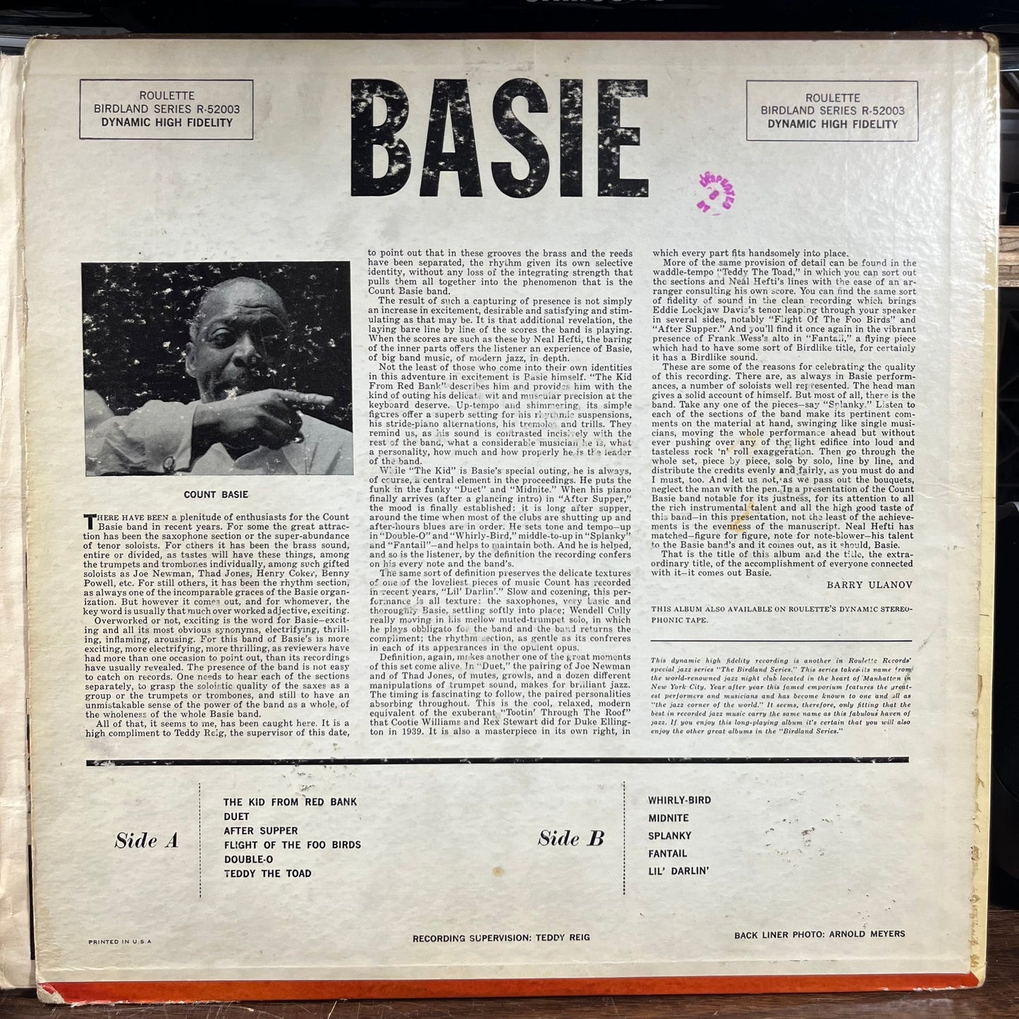 Basie (LP) | Very Good (VG) Very Good (VG) Get Cheap Vinyl