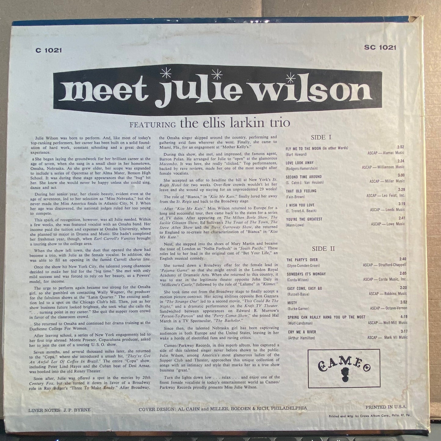 Meet Julie Wilson *PROMO* | Very Good (VG) Very Good Plus (VG+) Get Cheap Vinyl