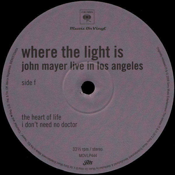 Where The Light Is: John Mayer Live In Los Angeles | Mint (M) Mint (M) Get Cheap Vinyl