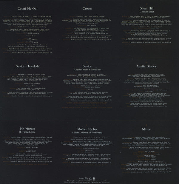 Kendrick Lamar Mr. Morale & The Big Steppers pgLang, Top Dawg Entertainment, Aftermath Entertainment, Interscope Records 2xLP, Album, 180 Mint (M) Mint (M) Get Cheap Vinyl