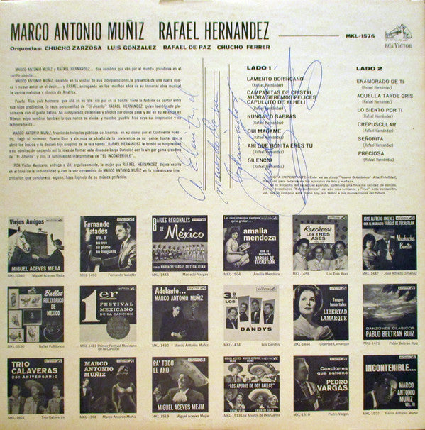 Marco Antonio Muñiz Y Rafael Hernández | Good Plus (G+) Very Good Plus (VG+) Get Cheap Vinyl