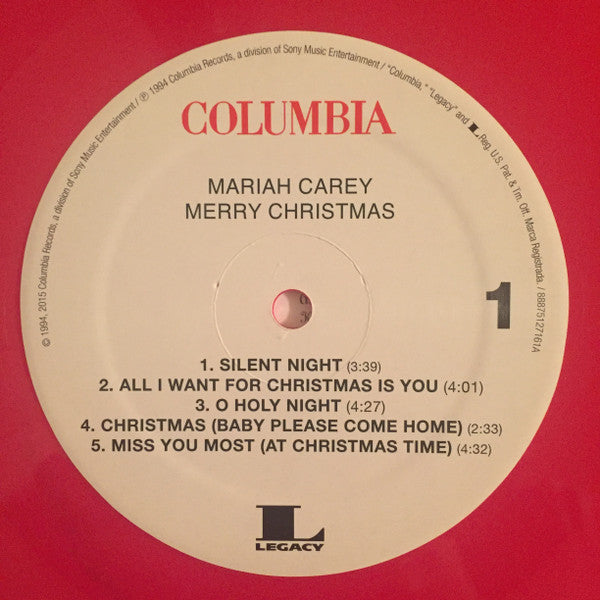 Mariah Carey Merry Christmas Columbia, Legacy LP, Album, Ltd, RE, Red Mint (M) Mint (M) Get Cheap Vinyl