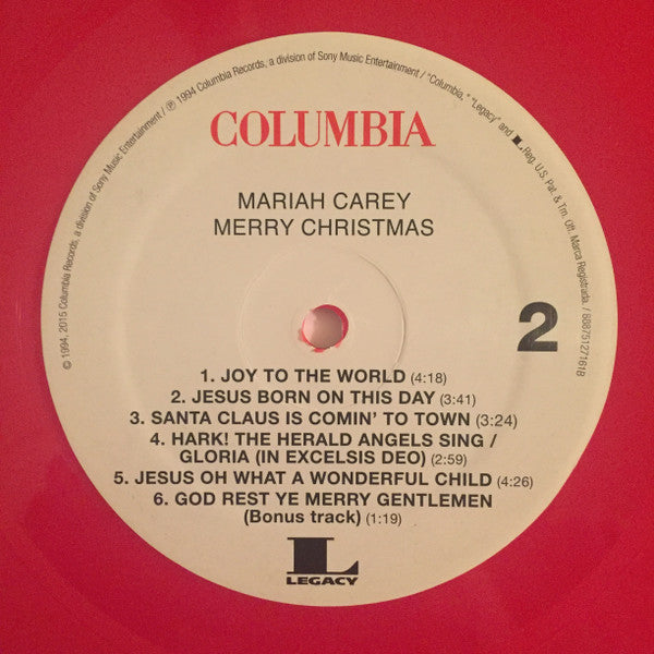 Mariah Carey Merry Christmas Columbia, Legacy LP, Album, Ltd, RE, Red Mint (M) Mint (M) Get Cheap Vinyl