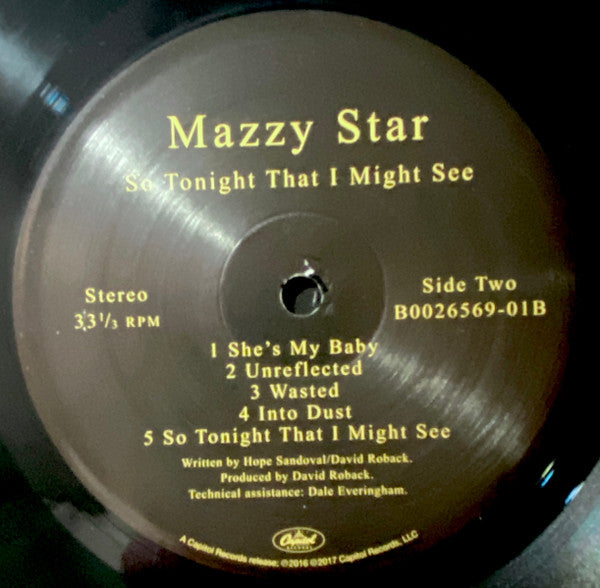 Mazzy Star So Tonight That I Might See Capitol Records LP, Album, RE Mint (M) Mint (M) Get Cheap Vinyl