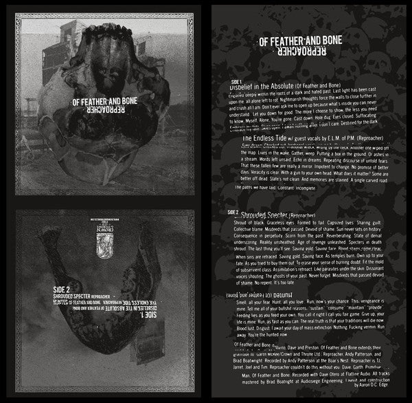 Of Feather And Bone / Reproacher Split (VINYL 7") | Mint (M) Mint (M) Get Cheap Vinyl