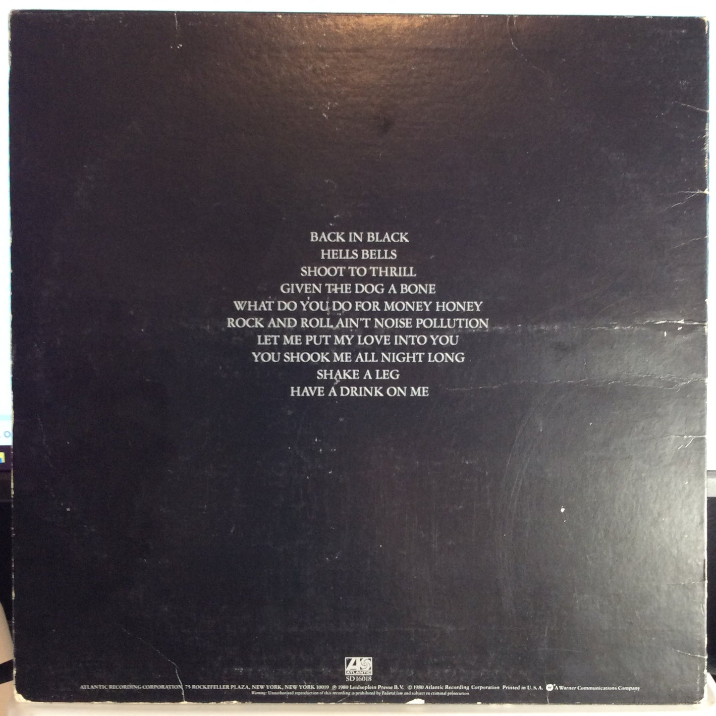 Back In Black (VINYL) | Very Good Plus (VG+) Very Good (VG) Get Cheap Vinyl