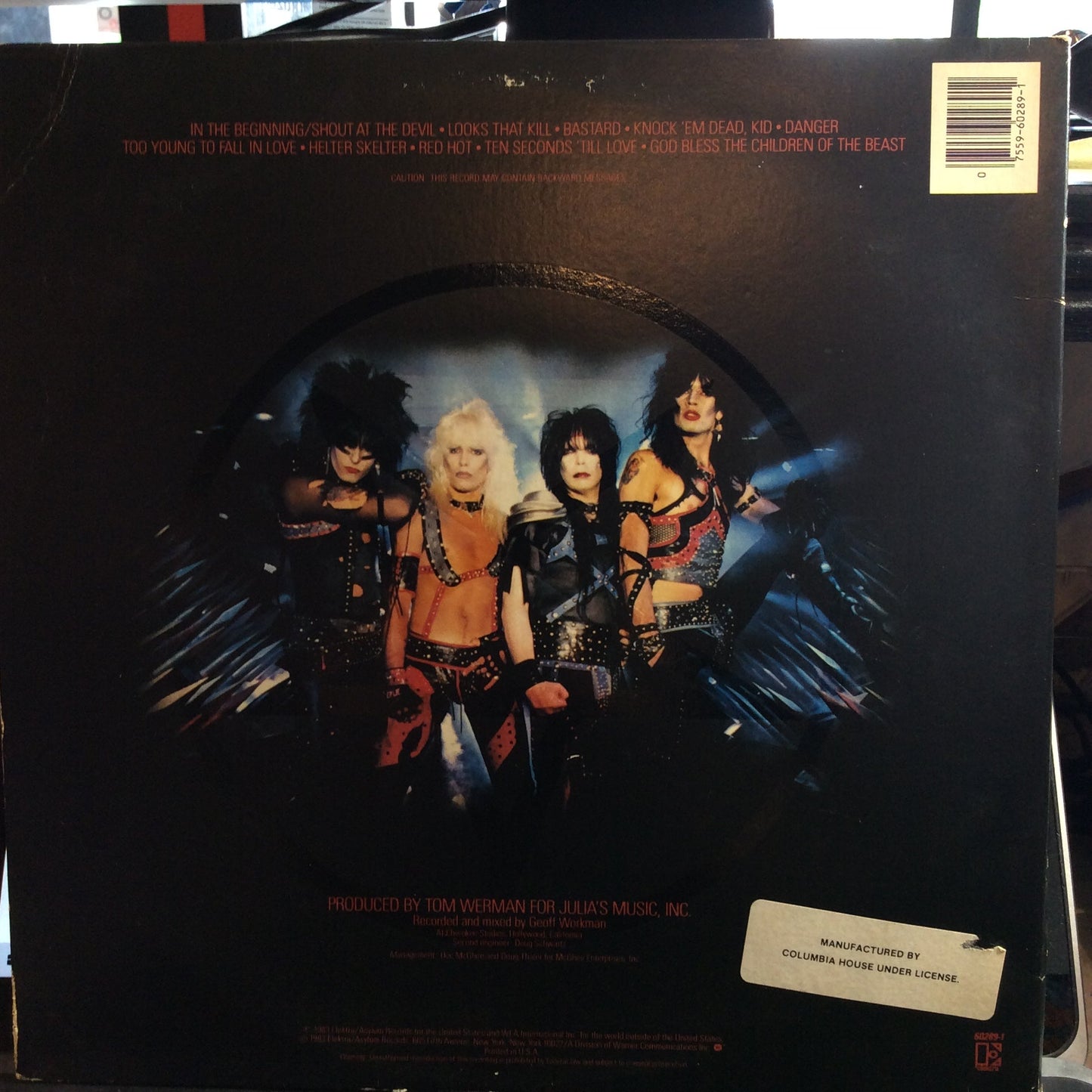 Shout At The Devil (VINYL) | Very Good Plus (VG+) Very Good Plus (VG+) Get Cheap Vinyl