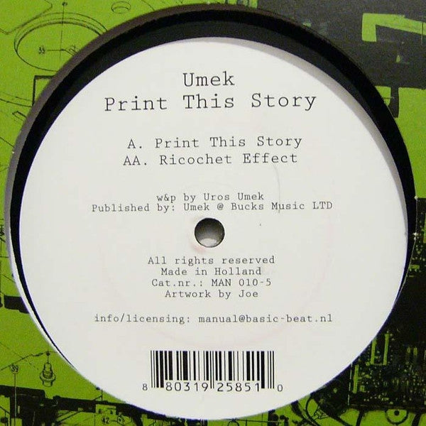 Umek Print This Story 12" Near Mint (NM or M-) Near Mint (NM or M-) Get Cheap Vinyl