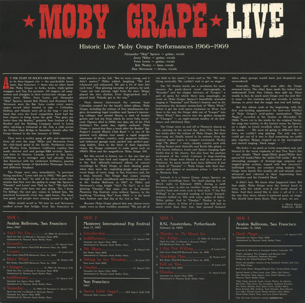 Live (Historic Live Moby Grape Performances 1966-1969) | Mint (M) Mint (M) Get Cheap Vinyl