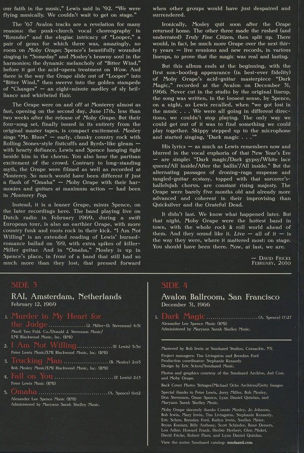 Live (Historic Live Moby Grape Performances 1966-1969) | Mint (M) Mint (M) Get Cheap Vinyl