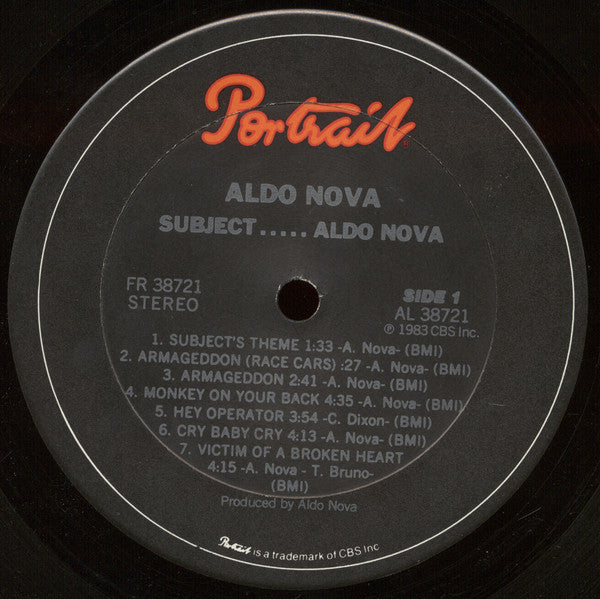 Subject.....Aldo Nova | Excellent (EX) Near Mint (NM) Get Cheap Vinyl