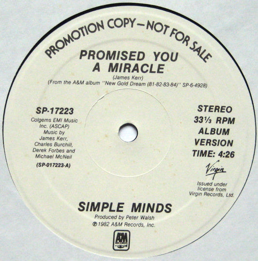 Promised You A Miracle | Excellent (EX) Generic Get Cheap Vinyl