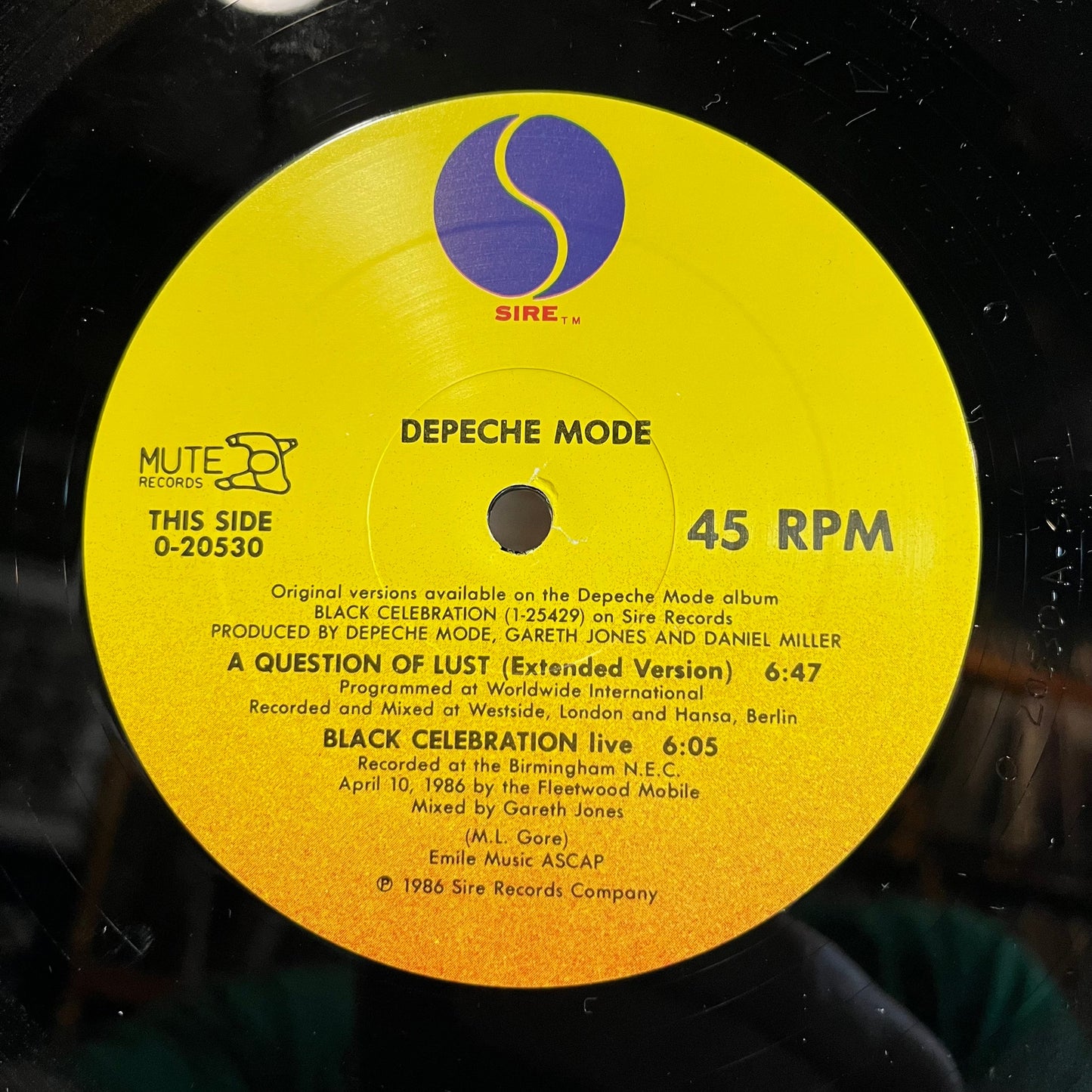 A Question Of Time / A Question Of Lust (PROMO VINYL) | Near Mint (NM or M-) Near Mint (NM or M-) Get Cheap Vinyl