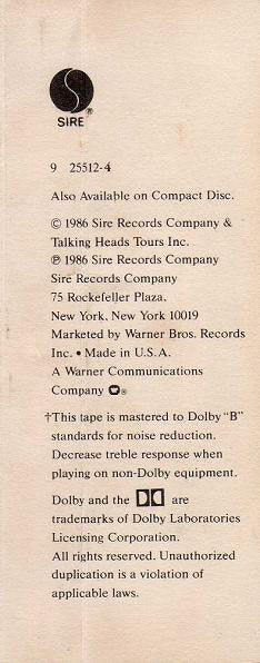 True Stories *CASSETTE* | Near Mint (NM) Near Mint (NM) Get Cheap Vinyl