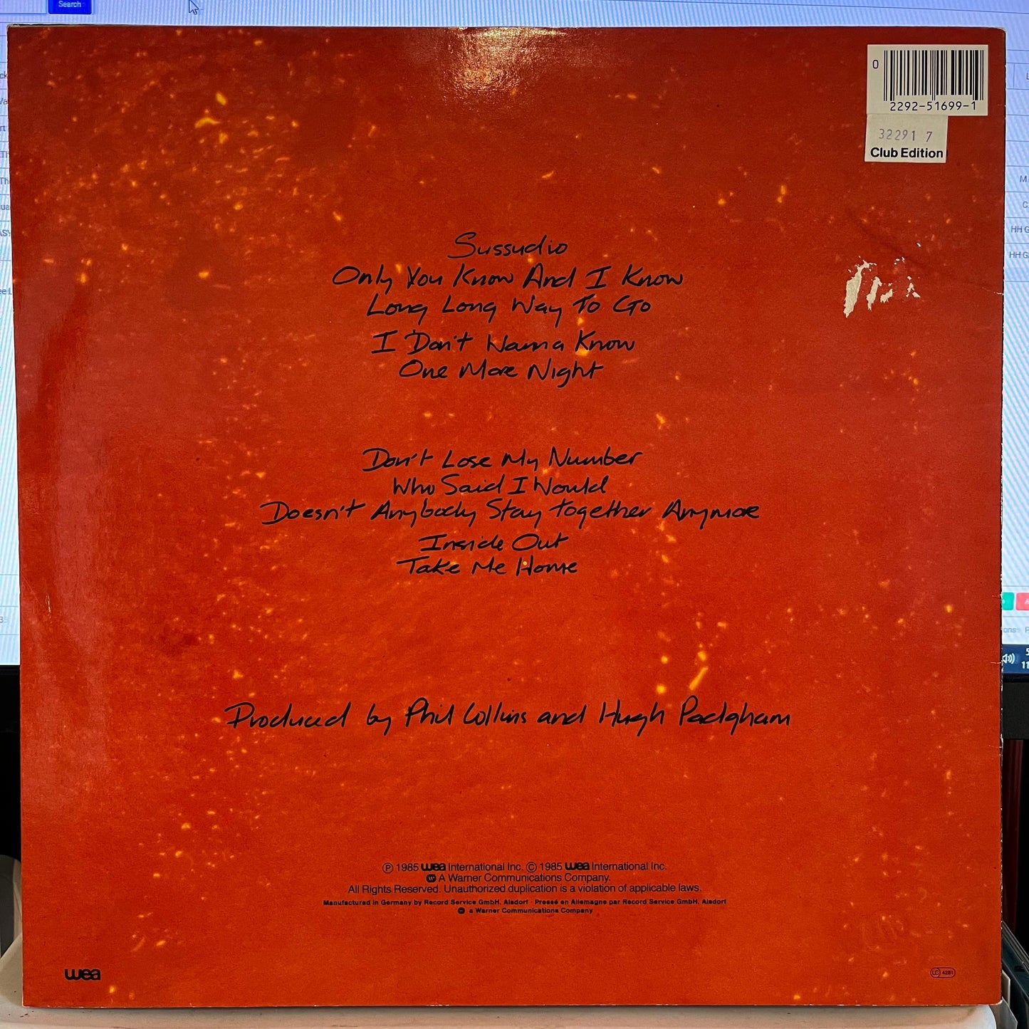 No Jacket Required GERMANY | Near Mint (NM) Near Mint (NM) Get Cheap Vinyl