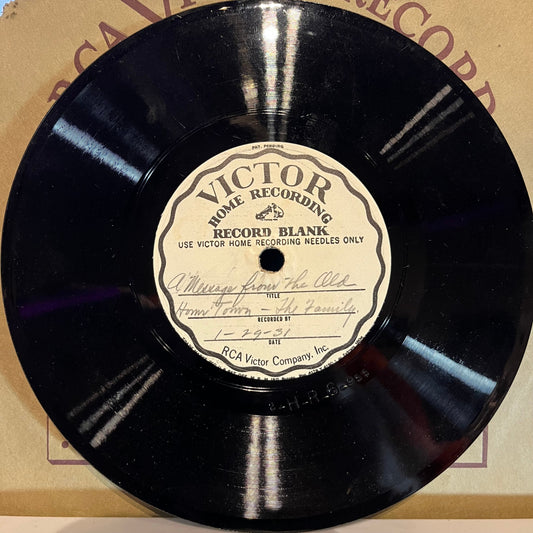 Antique Victor Recording Blank Home Recording Record | Very Good (VG) Generic Get Cheap Vinyl