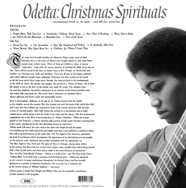 Odetta Christmas Spirituals DOL LP, Pic, RE Mint (M) Mint (M) Get Cheap Vinyl