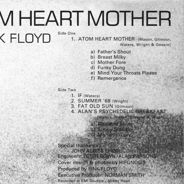 Pink Floyd Atom Heart Mother Pink Floyd Records LP, Album, RE, RM, 180 Mint (M) Mint (M) Get Cheap Vinyl