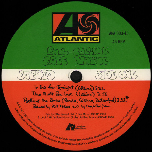 Face Value *ANALOGUE* | Mint (M) Mint (M) Get Cheap Vinyl