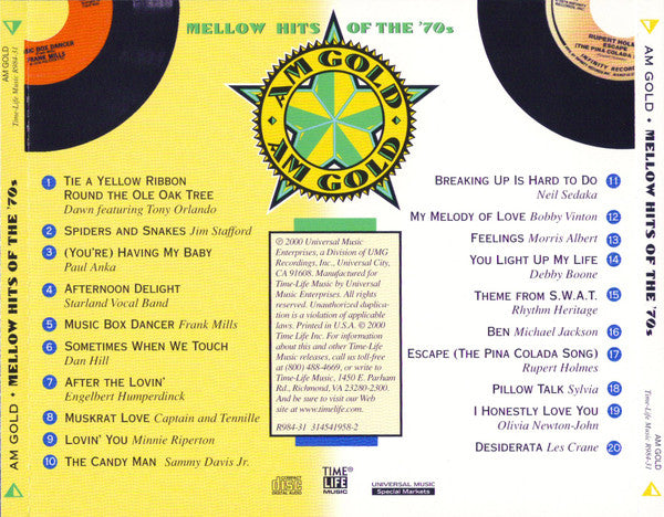 AM Gold - Mellow Hits Of The '70s *CD* | Mint (M) Mint (M) Get Cheap Vinyl