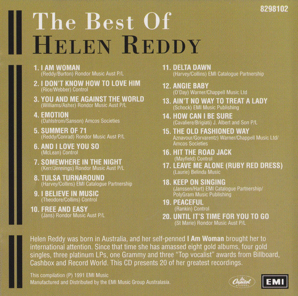 The Best Of Helen Reddy *CD* | Mint (M) Mint (M) Get Cheap Vinyl