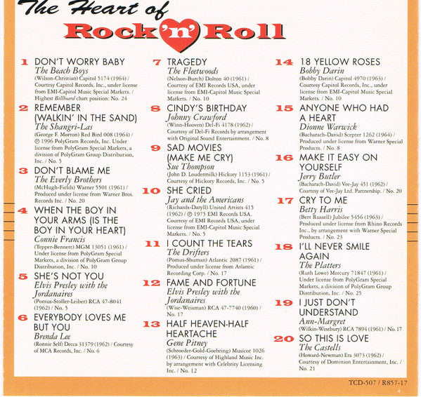 The Heart Of Rock 'N' Roll - The Early '60s *CD* | Mint (M) Mint (M) Get Cheap Vinyl