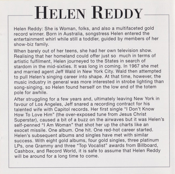 The Best Of Helen Reddy *CD* | Mint (M) Mint (M) Get Cheap Vinyl