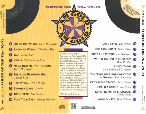 AM Gold - #1 Hits Of The '70s: '70-'74 *CD* | Mint (M) Mint (M) Get Cheap Vinyl