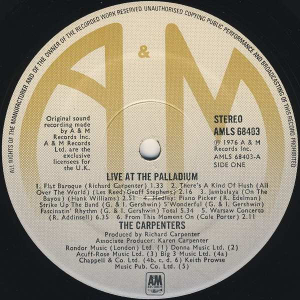 Live At The Palladium *UK - IMPORT* | Excellent (EX) Near Mint (NM) Get Cheap Vinyl