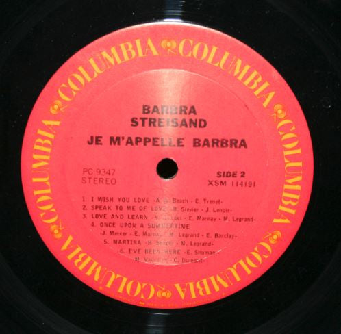 Je M'appelle Barbra *REISSUE* | Near Mint (NM) Excellent (EX) Get Cheap Vinyl