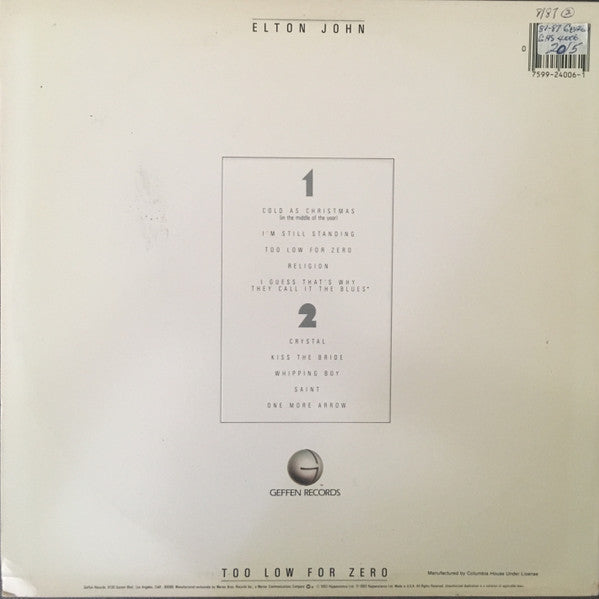 Too Low For Zero *CLUB - P* | Near Mint (NM) Excellent (EX) Get Cheap Vinyl