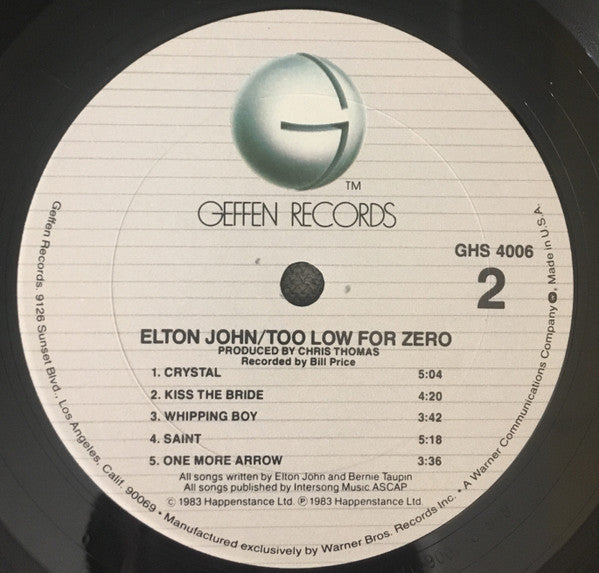 Too Low For Zero *CLUB - P* | Near Mint (NM) Excellent (EX) Get Cheap Vinyl