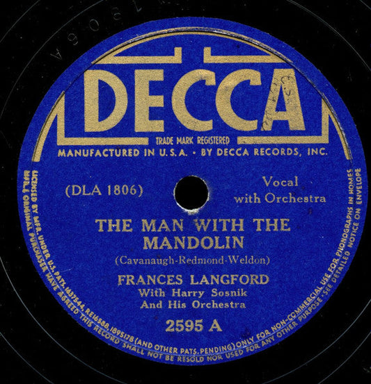 The Man With The Mandolin / Echoes Of Hawaii (78RPM 10" RECORD) | Near Mint (NM) Very Good Plus (VG+) Get Cheap Vinyl